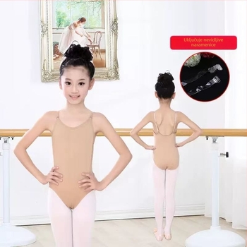 Dječji jednodelni leotard u boji kože za balet