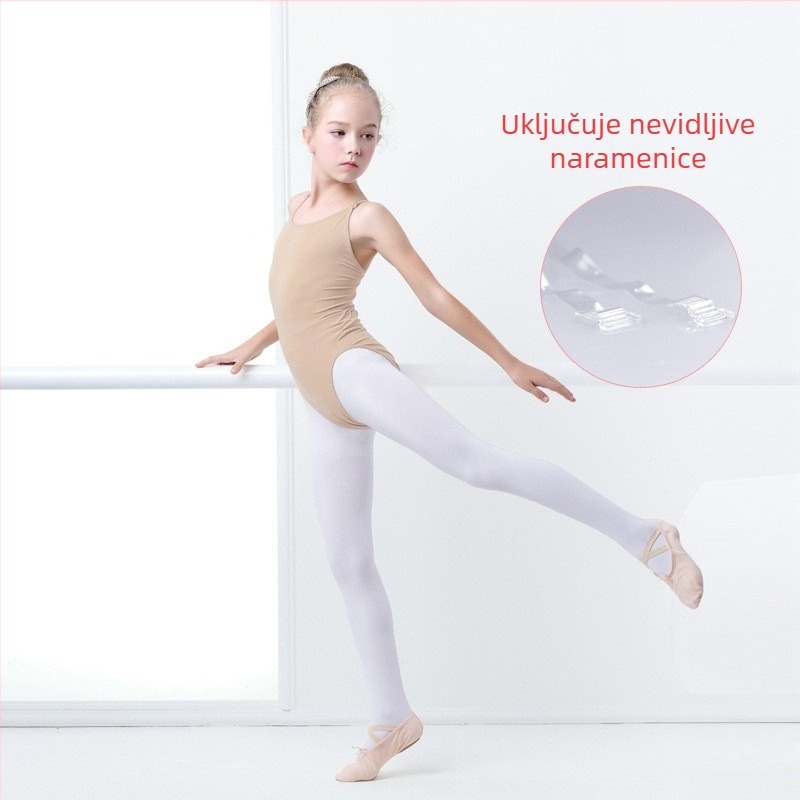 Dječji jednodelni leotard u boji kože za balet