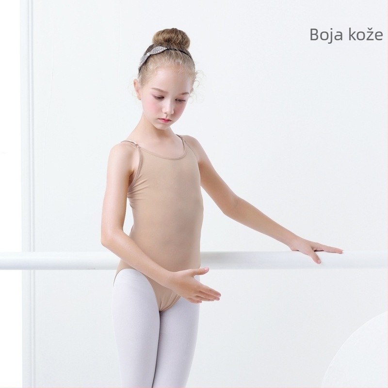 Dječji jednodelni leotard u boji kože za balet