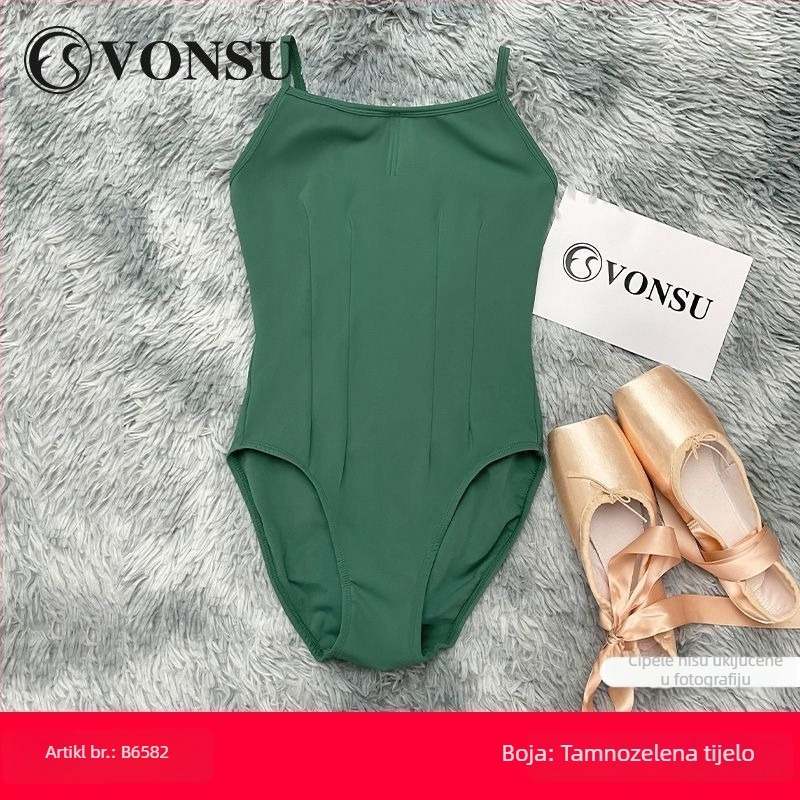 Ženski pamučni baletni leotard s tankim trakama, pamuk podstava, sadržaj pamuka 81–90%
