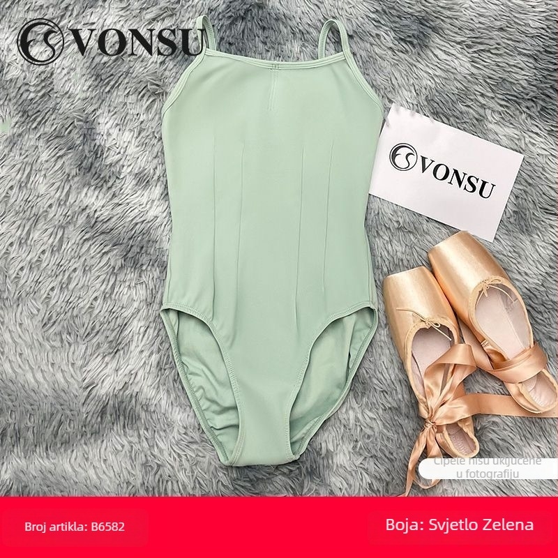 Ženski pamučni baletni leotard s tankim trakama, pamuk podstava, sadržaj pamuka 81–90%