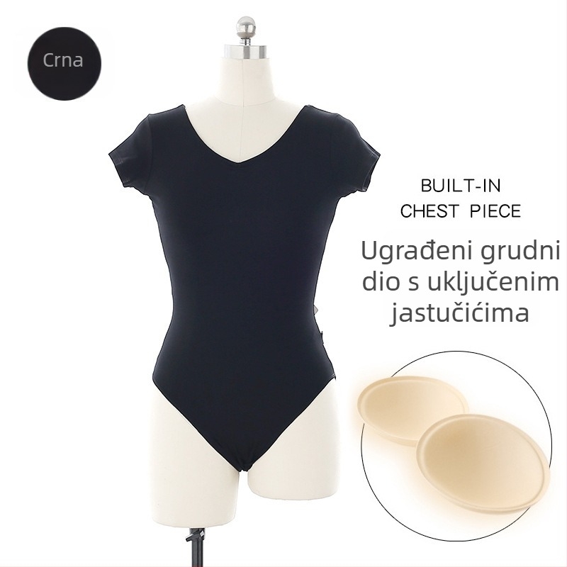 Ženski baletni bodi za trening – moderni ples, pamuk-elastan 95/5, podstava 5% elastan, proljeće