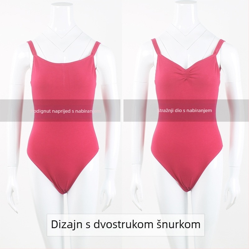 Pamukasta dvostruko naramen jedinstveni plesni kombinezon sa Spandex podstavom