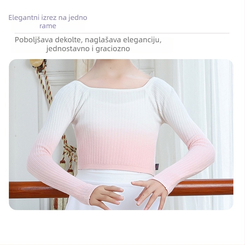 Dječji dres s gradijentom za ples - za vježbanje, folklorni ples, kineski ples, balet, latino ples i ples na ulici.