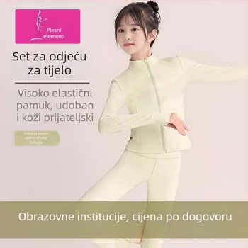Dječji baletni set odjeće, Derong 100% pamuk, meka obrada tkanine, moderan minimalistički stil, s etiketama