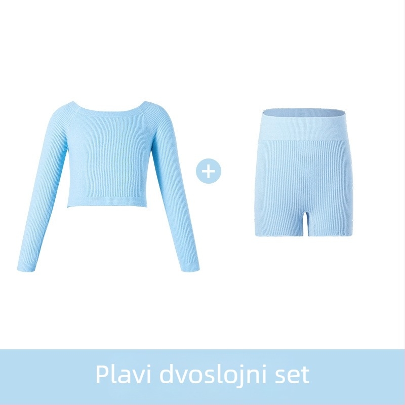 Dječji plesni komplet od pletene tkanine s dugim rukavima, za djevojčice, sve sezone, pamučna tkanina s podstavom od pamuka, 58% pamuk