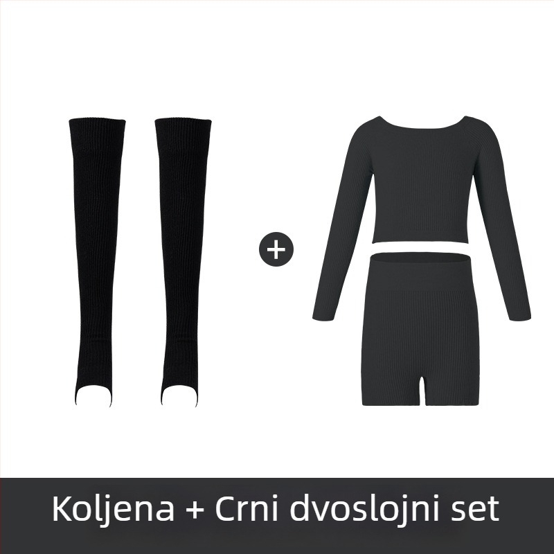 Dječji plesni komplet od pletene tkanine s dugim rukavima, za djevojčice, sve sezone, pamučna tkanina s podstavom od pamuka, 58% pamuk