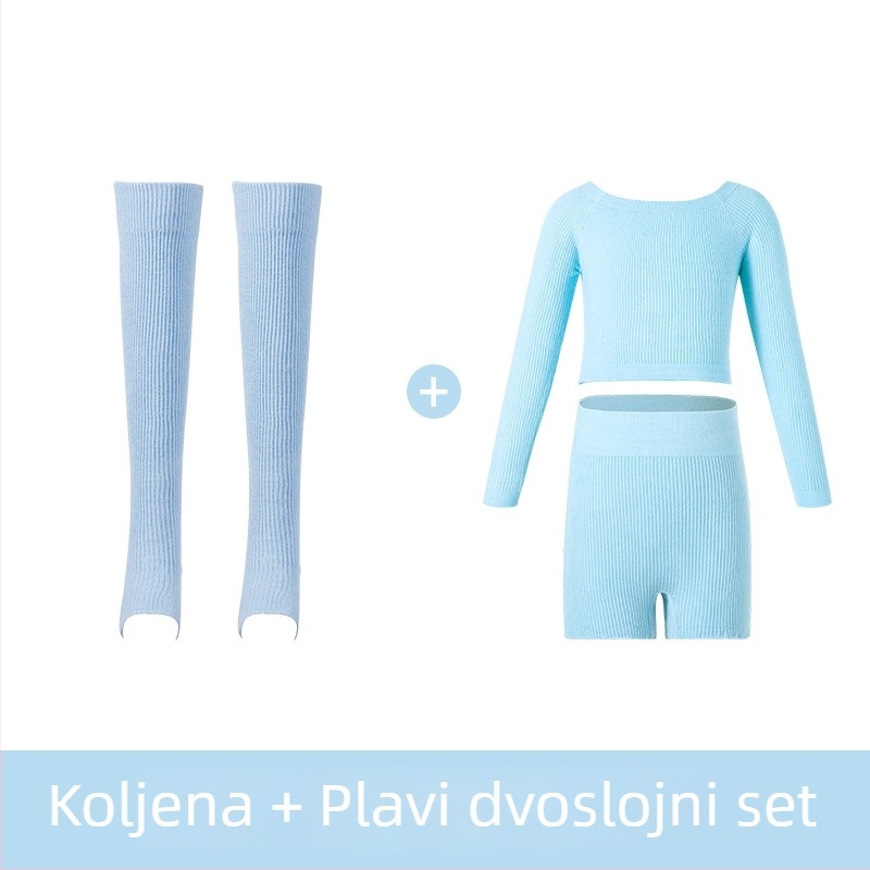 Dječji plesni komplet od pletene tkanine s dugim rukavima, za djevojčice, sve sezone, pamučna tkanina s podstavom od pamuka, 58% pamuk