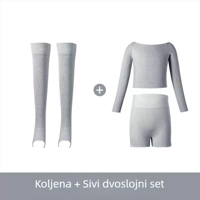 Dječji plesni komplet od pletene tkanine s dugim rukavima, za djevojčice, sve sezone, pamučna tkanina s podstavom od pamuka, 58% pamuk