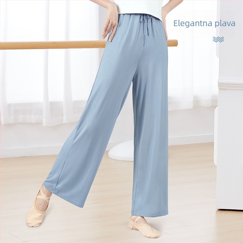 Pantalone za moderni ples za odrasle — široke ravne nogavice, modalna tkanina (93% modal), pogodne za balet