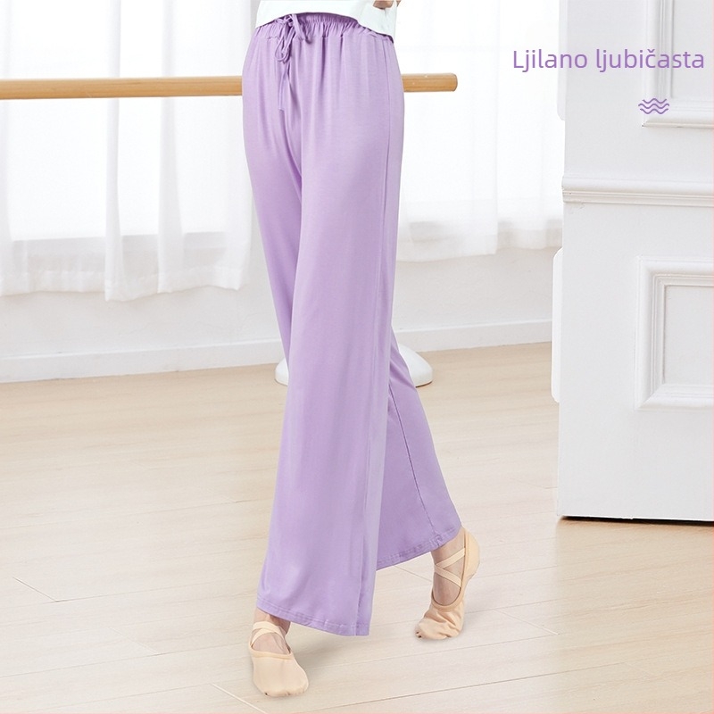 Pantalone za moderni ples za odrasle — široke ravne nogavice, modalna tkanina (93% modal), pogodne za balet