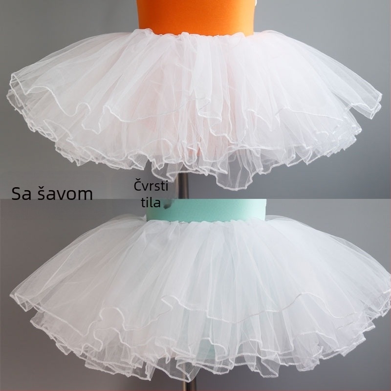 Dječja četveroslojna tylska baletna suknja za ples, stil princeze, 95% spandex, za djecu 3-8 godina.