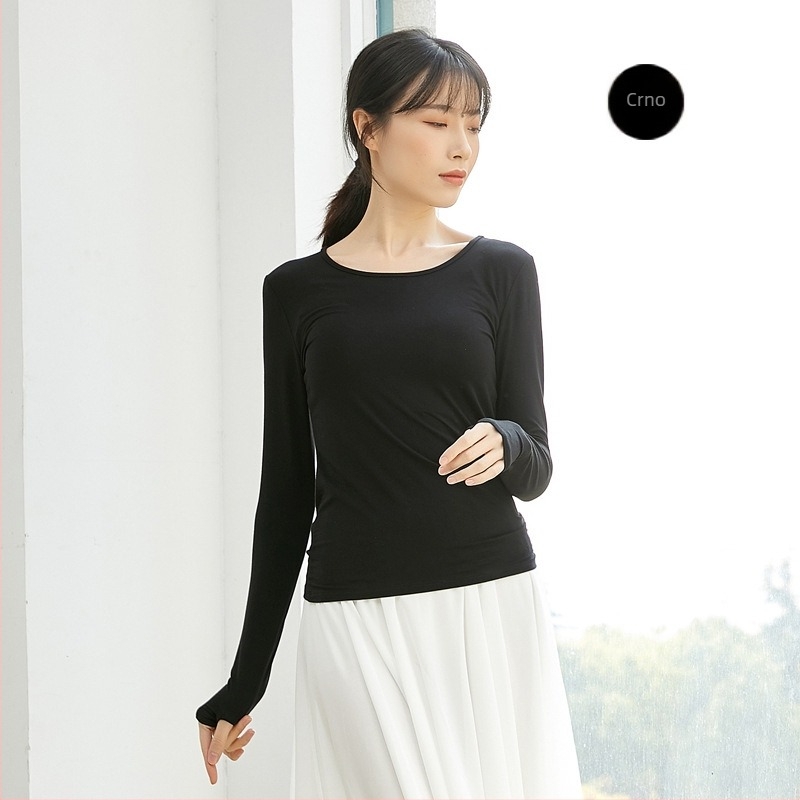 Debljana moderna plesna haljina s dugim rukavima i zatvaranjem na palac, materijal rayon modal (viskozna) 93%, podstava rayon modal 93%