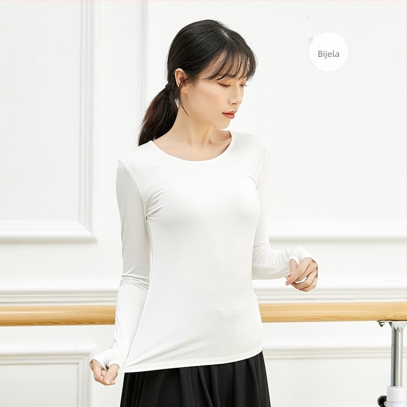 Debljana moderna plesna haljina s dugim rukavima i zatvaranjem na palac, materijal rayon modal (viskozna) 93%, podstava rayon modal 93%