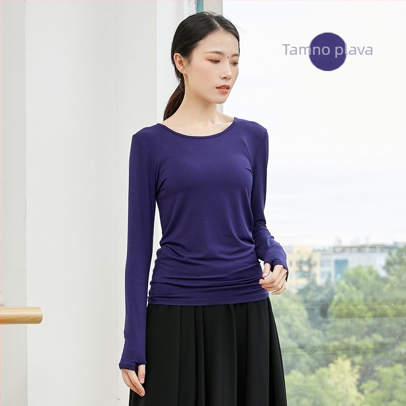 Debljana moderna plesna haljina s dugim rukavima i zatvaranjem na palac, materijal rayon modal (viskozna) 93%, podstava rayon modal 93%