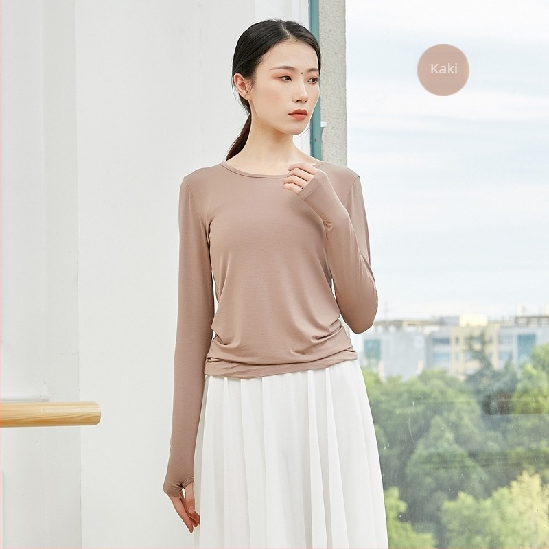 Debljana moderna plesna haljina s dugim rukavima i zatvaranjem na palac, materijal rayon modal (viskozna) 93%, podstava rayon modal 93%