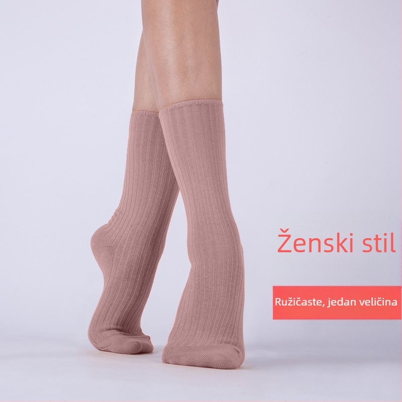 Unisex čarape za ples srednje duljine od pamuka za moderni i džez ples, pleteni materijal; pamuk 75,8%, poliester 21,4%, elastan 2,8%; podstava pamuk; za unutarnju upotrebu