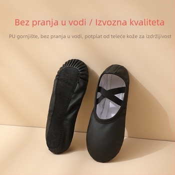 Crne dječje plesne cipele bez vezica za dječake, za balet i kineski ples, mekan potplat, dizajn mačjih šapa