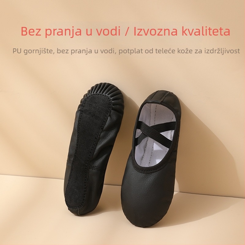 Crne dječje plesne cipele bez vezica za dječake, za balet i kineski ples, mekan potplat, dizajn mačjih šapa
