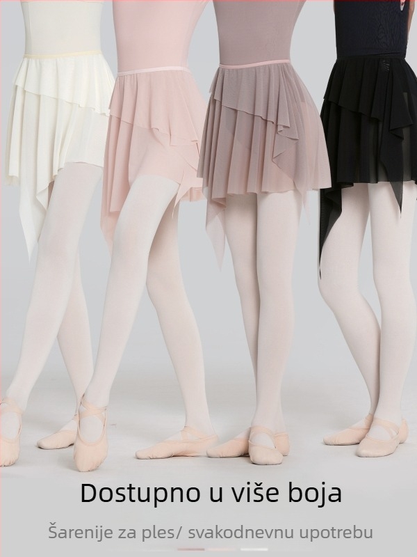 Odrasla baletna suknja s asimetričnom elastičnom mrežom, najlon materijal s podstavom od spandeksa, pogodna za balet i folklorni ples