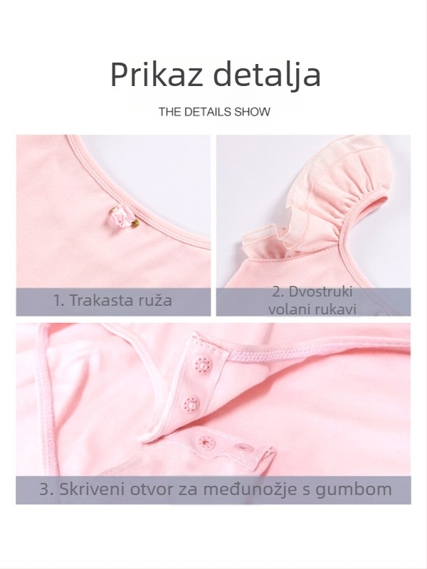 Dječje ljetno plesno odijelo s kratkim rukavima, baletna tutu, 95% pamuk, za uzrast 3–8 godina