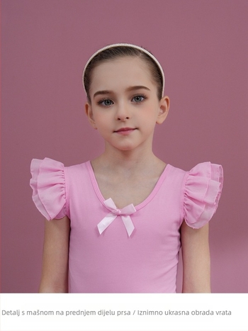 Dječja pamučna plesna haljina za vježbanje – 95% pamuk, za djevojčice, 3–8 godina, kineski ples