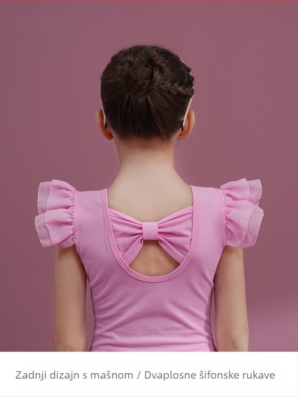 Dječja pamučna plesna haljina za vježbanje – 95% pamuk, za djevojčice, 3–8 godina, kineski ples