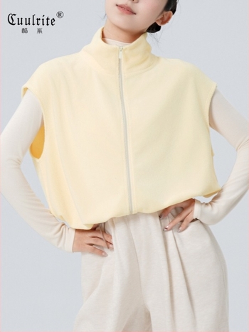 Ženski plesni top s zipom i stojećim ovratnikom, fleece podstava, zimski baletni top; materijal poliester, podstava spandex, punilo poliester vlakna