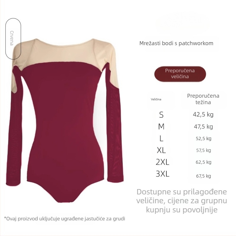 Crni kostim za klasični ples s mrežastim umetkom, elegantan leđni dio i kamelija kao detalj