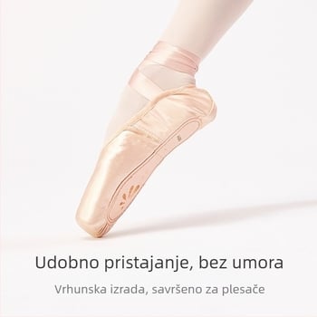 Baletne cipele za djevojčice — lagane, otporne na habanje, upijaju znoj; đon od reljefnog kartona; namijenjene baletu.