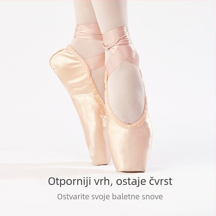 Baletne cipele za djevojčice — lagane, otporne na habanje, upijaju znoj; đon od reljefnog kartona; namijenjene baletu.