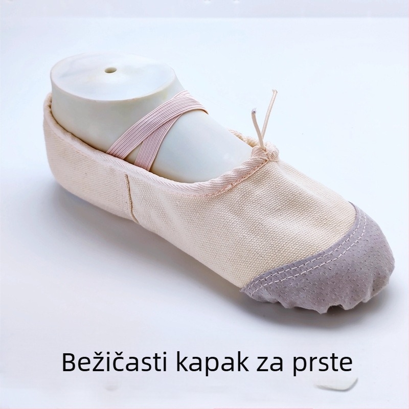 Baletanke za djecu, unisex, gornji dio od platna i pamuka, đon od kože goveda sa velurom, dišuće, lagane