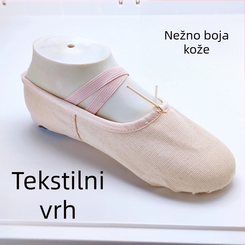 Baletanke za djecu, unisex, gornji dio od platna i pamuka, đon od kože goveda sa velurom, dišuće, lagane