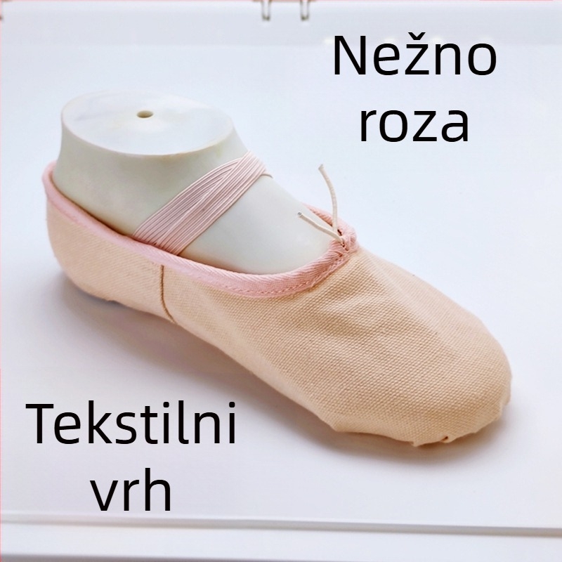 Baletanke za djecu, unisex, gornji dio od platna i pamuka, đon od kože goveda sa velurom, dišuće, lagane