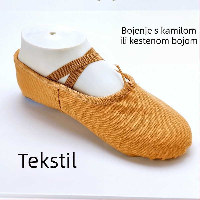 Baletanke za djecu, unisex, gornji dio od platna i pamuka, đon od kože goveda sa velurom, dišuće, lagane