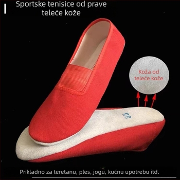 Taneće cipele za balet i moderni ples, unisex; gornji dio platno i pamuk; đon PU; prozračne, brzo sušeće, lagane, otporne na habanje.