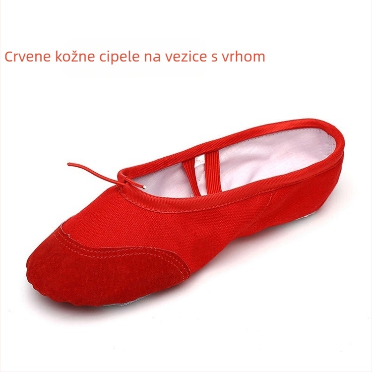 Sansha dječje baletne plesne cipele, platneni gornji dio, potplat od brušene goveđe kože, elastično zatvaranje, prozračne, lagane