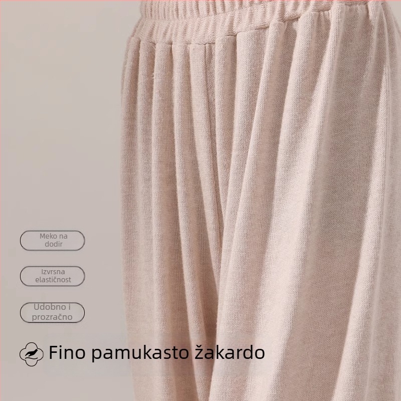 Ženske moderne plesne hlače, jednobojni pamuk s podstavom od poliester, široke hlače s ravnim krojem, pogodne za plesne vježbe i nastupe, sezona zima jesen proljeće