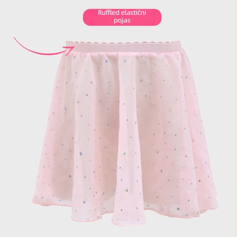 Dječja baletna suknja za trening, pamuk 93,2%, elastični pojas, ljeto