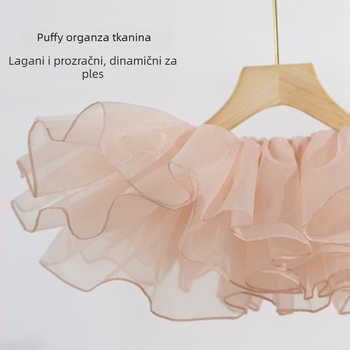 Dječja organza baletna tutu suknja, 100% poliester, mekan tretman, All-Match stil, plesna odjeća