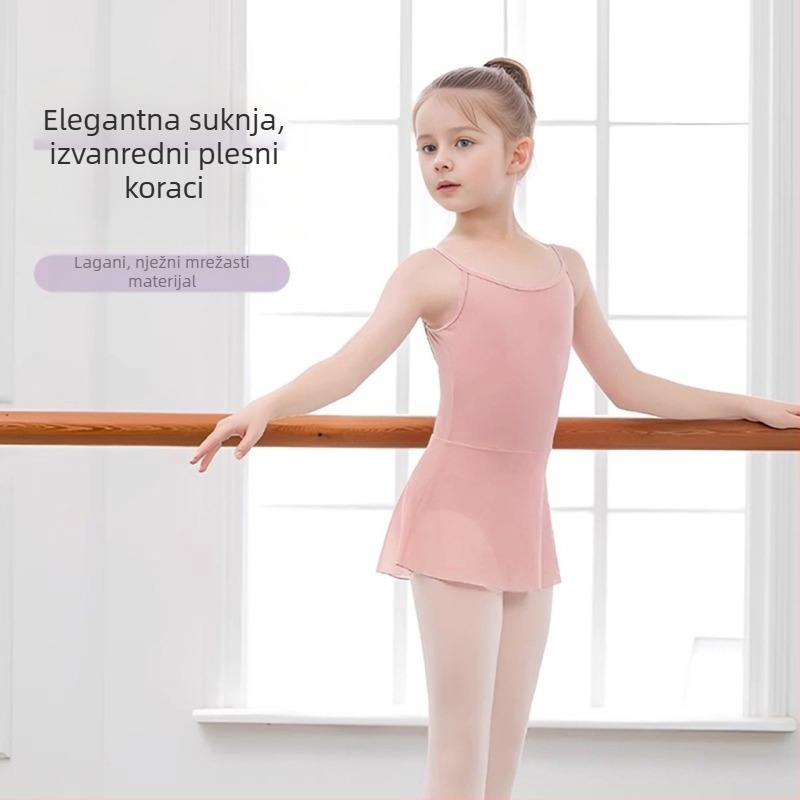 Dječji baletni leotard za djevojčice s tila suknjom za ljeto