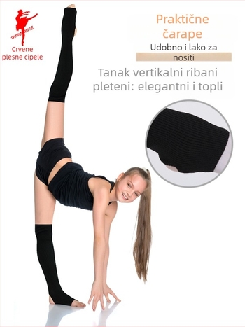 Set zaštitnika koljena i drška za balet za odrasle žene, tkanina umjetna vuna s 50% akrila, podstava umjetna vuna 50%, pogodna za balet, dramu, latin i folklorni ples, zima proljeće jesen