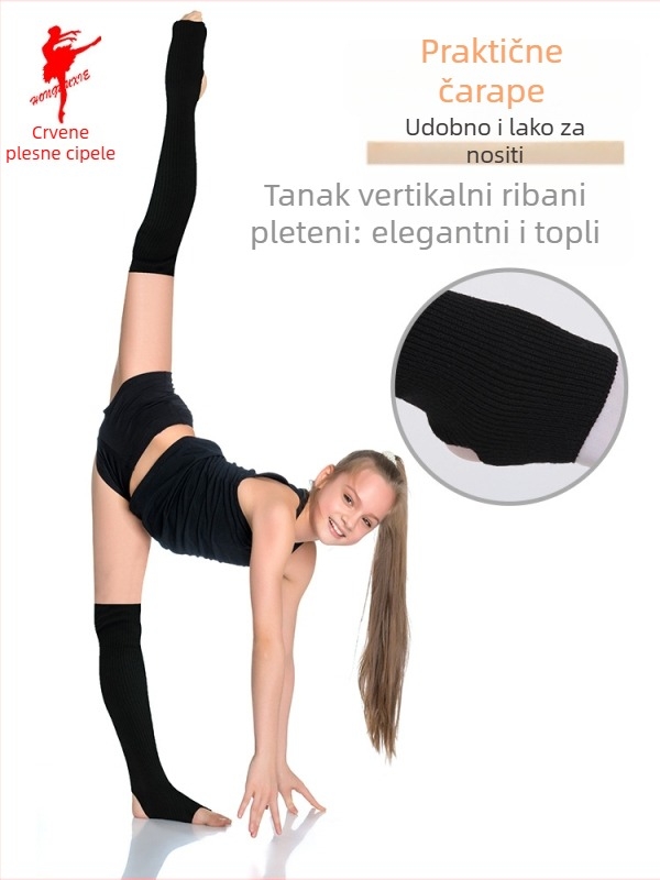 Set zaštitnika koljena i drška za balet za odrasle žene, tkanina umjetna vuna s 50% akrila, podstava umjetna vuna 50%, pogodna za balet, dramu, latin i folklorni ples, zima proljeće jesen
