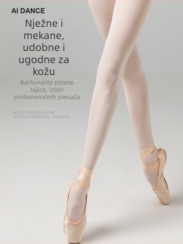 Ženske veluru plesne čarape i hlače za balet i gimnastiku – protuklizne, moderni plesni komad