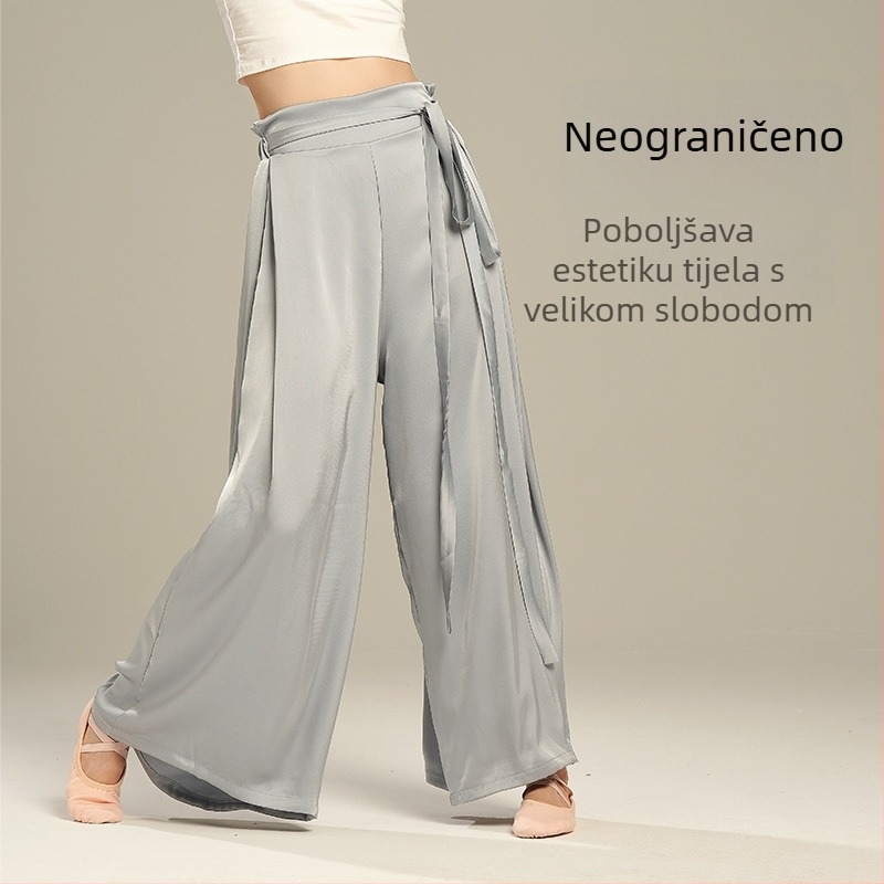 Pantalone za ples, novi stil, moderno oblikovanje tijela, klasična elegancija za plesne izvedbe i treninge, širokog kroja