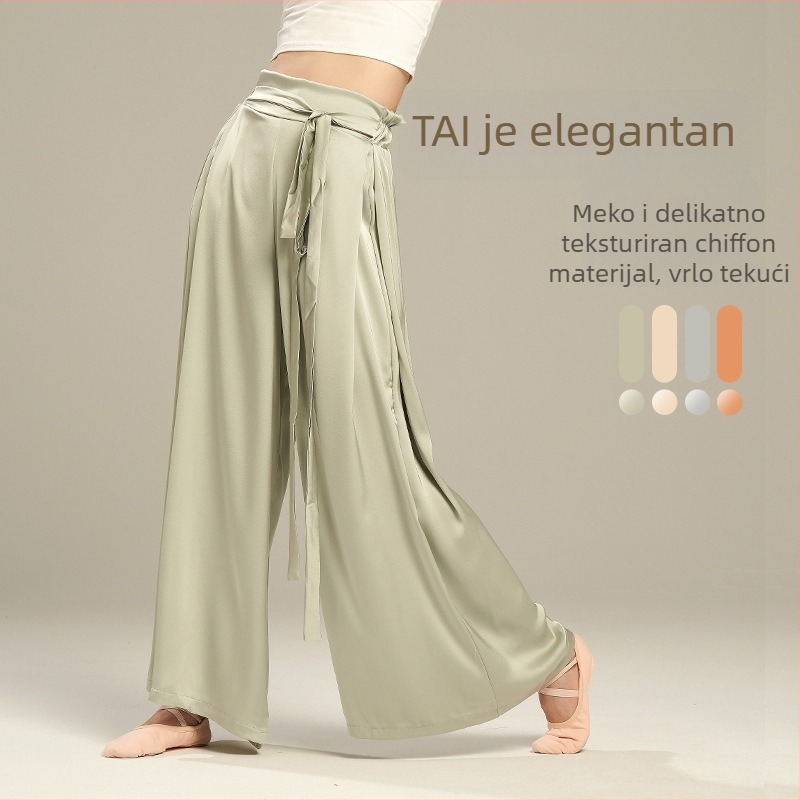 Pantalone za ples, novi stil, moderno oblikovanje tijela, klasična elegancija za plesne izvedbe i treninge, širokog kroja