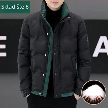 Muška kratka pernata jakna sa stojećim ovratnikom, casual stil, korejskog stila, uski kroj