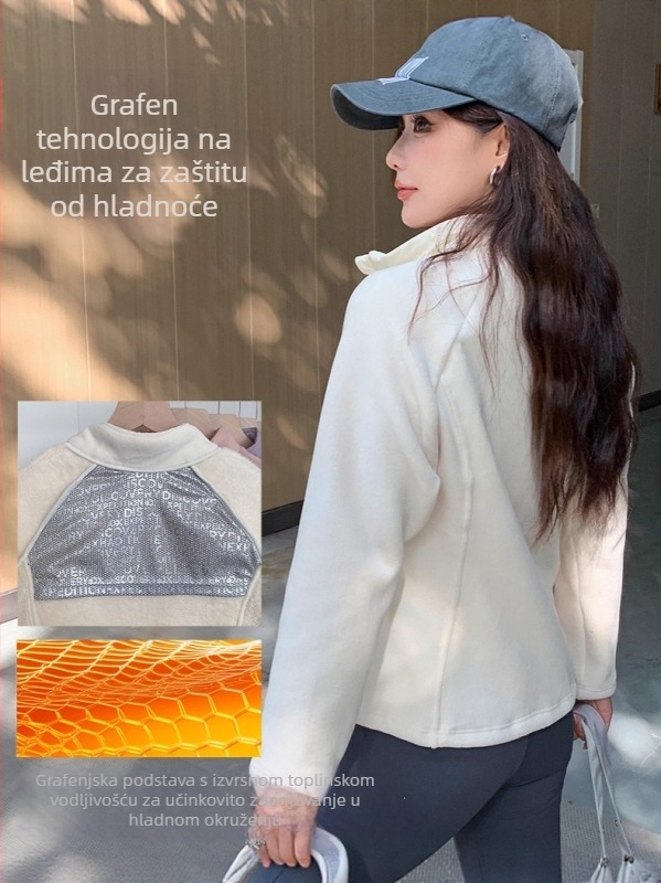 Ženska jakna s puhom 91–95% perja, 201–300 g punjenja, slim fit, stojeći ovratnik, zatvarač, Oli Velvet tkanina, minimalistički japansko-korejski stil, zima 2025
