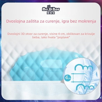 Meiqibao Medicinske razine All-In-One Lace-Up Pants pelene za bebe pull-up, 5–40 kg, paket od 6 kutija