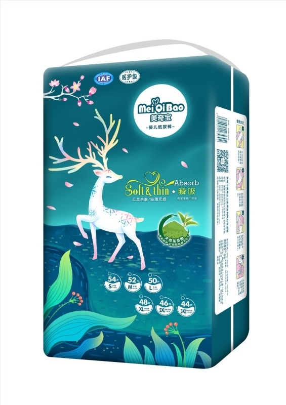 Meiqibao Medicinske razine All-In-One Lace-Up Pants pelene za bebe pull-up, 5–40 kg, paket od 6 kutija